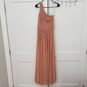 Davids Bridal One-Shoulder Orange-Peach Dress